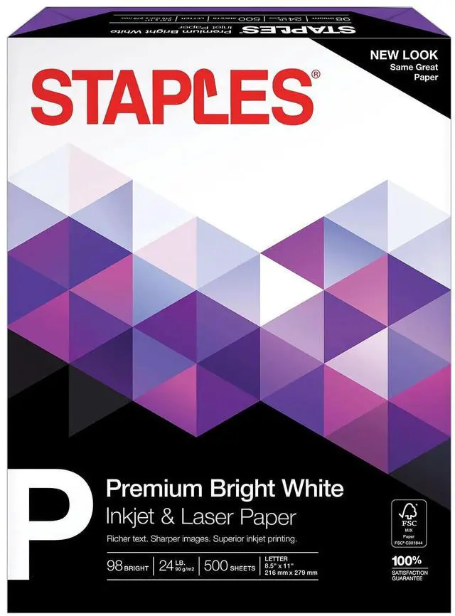 Main image of Multipurpose Paper, 8.5x11 Inch, 24 lb., 98 Bright, 500/Rm | Smooth finish for sharp prints in inkjet, laser, and copier machines
