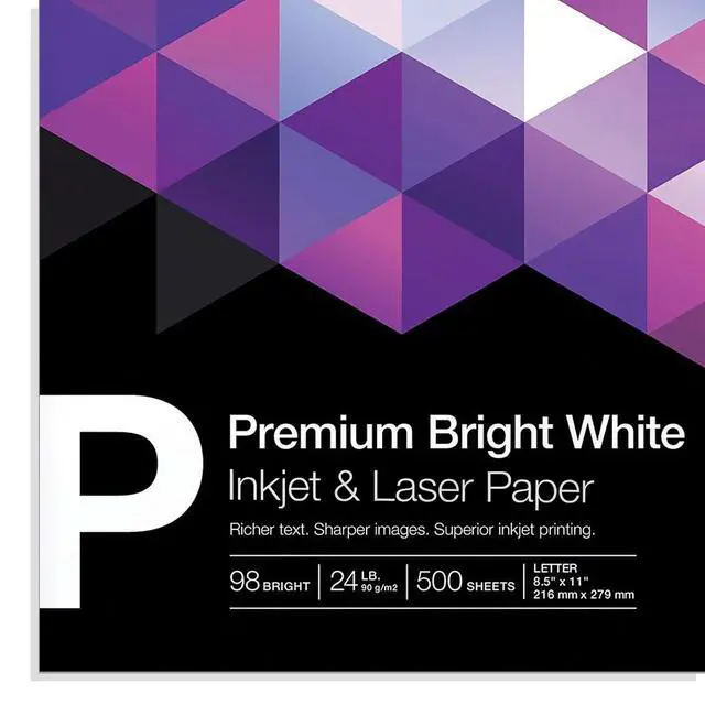 Alt view image 2 of 5 - Multipurpose Paper, 8.5x11 Inch, 24 lb., 98 Bright, 500/Rm | Smooth finish for sharp prints in inkjet, laser, and copier machines