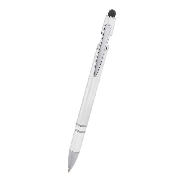 Alt view image 4 of 6 - ExpressDesigns - Personalized Pens with Stylus - The Legacy - Custom Metallic Printed Name Pens - Black Ink - Imprinted with Logo or Message - Great Gift Ideas - Customizable -12 pcs/pack (Silver)