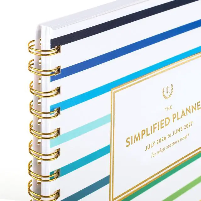 Alt view image 6 of 7 - Planner 2026-2027 Weekly & Monthly Academic 12-Month July-June, 8-1/2" x 11", Simplified by Emily Ley, Happy Stripe (EL49-905A)
