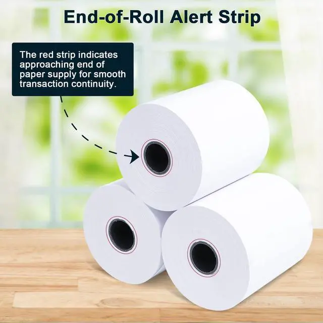 Alt view image 5 of 7 - (150 Rolls) Thermal Receipt Paper 2 1/4 x 50 - BPA-Free Credit Card Machine Paper Rolls for POS Systems, Compatible with Square Terminal, Clover Flex and More