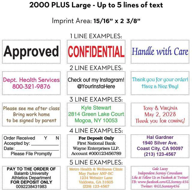 Alt view image 3 of 7 - COLOP Large Size Self Inking Custom Text Stamp - Choose from Many Fonts & 15 Ink Colors