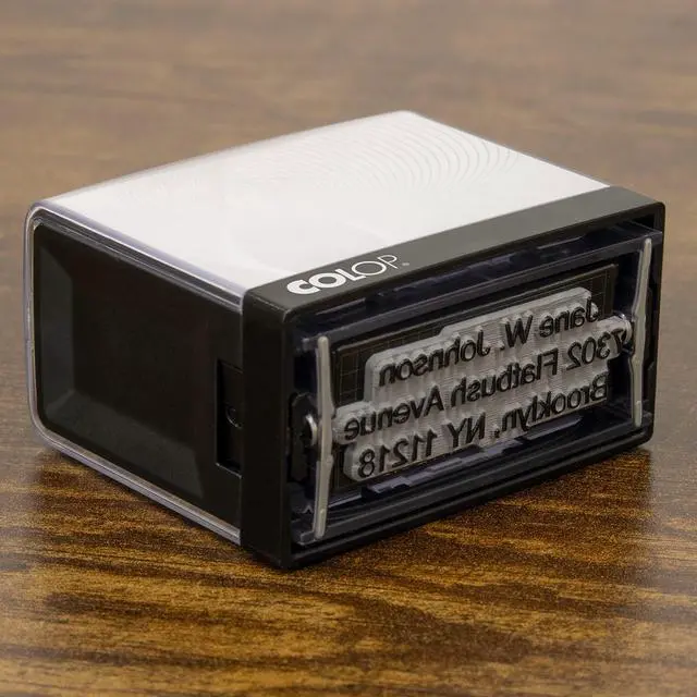 Alt view image 5 of 7 - COLOP Large Size Self Inking Custom Text Stamp - Choose from Many Fonts & 15 Ink Colors