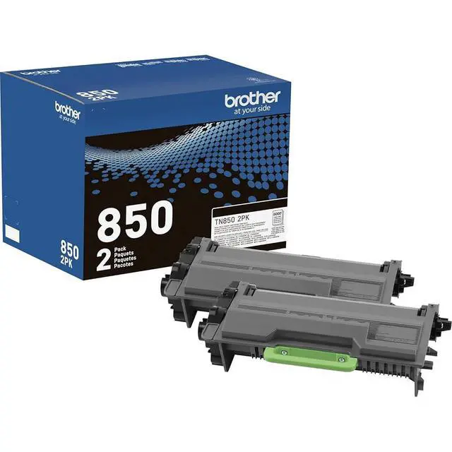 Alt view image 2 of 7 - Genuine TN850 2-Pack Black High Yield Toner Cartridge, Up to 8,000 Pages Each, Bundle with Deco Essentials Printer eBook for HL-L6200DW, MFC-L5800DW, MFC-L5700DW, HL-L5200DW, HL-L5100DN