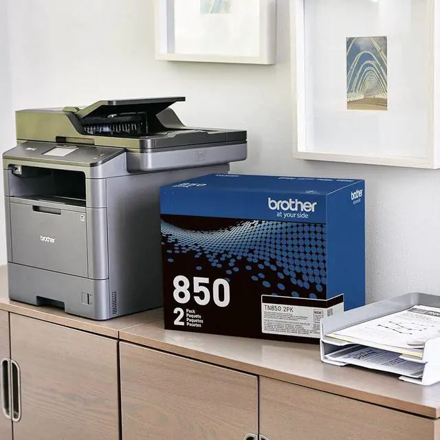 Alt view image 6 of 7 - Genuine TN850 2-Pack Black High Yield Toner Cartridge, Up to 8,000 Pages Each, Bundle with Deco Essentials Printer eBook for HL-L6200DW, MFC-L5800DW, MFC-L5700DW, HL-L5200DW, HL-L5100DN