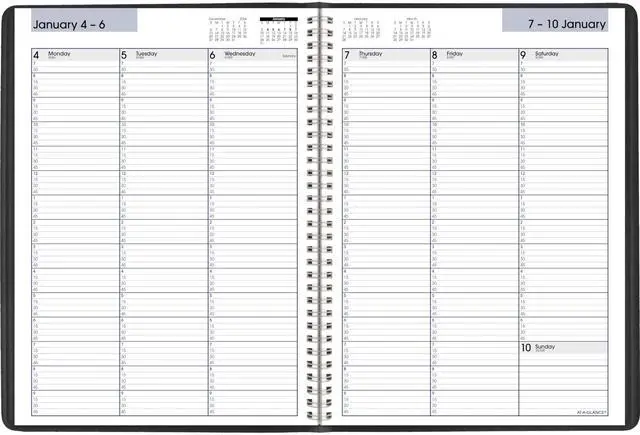 Alt view image 7 of 7 - 2027 Appointment Book Planner, Weekly, 8" x 11", Quarter-Hourly, DayMinder, Black (G5200027)