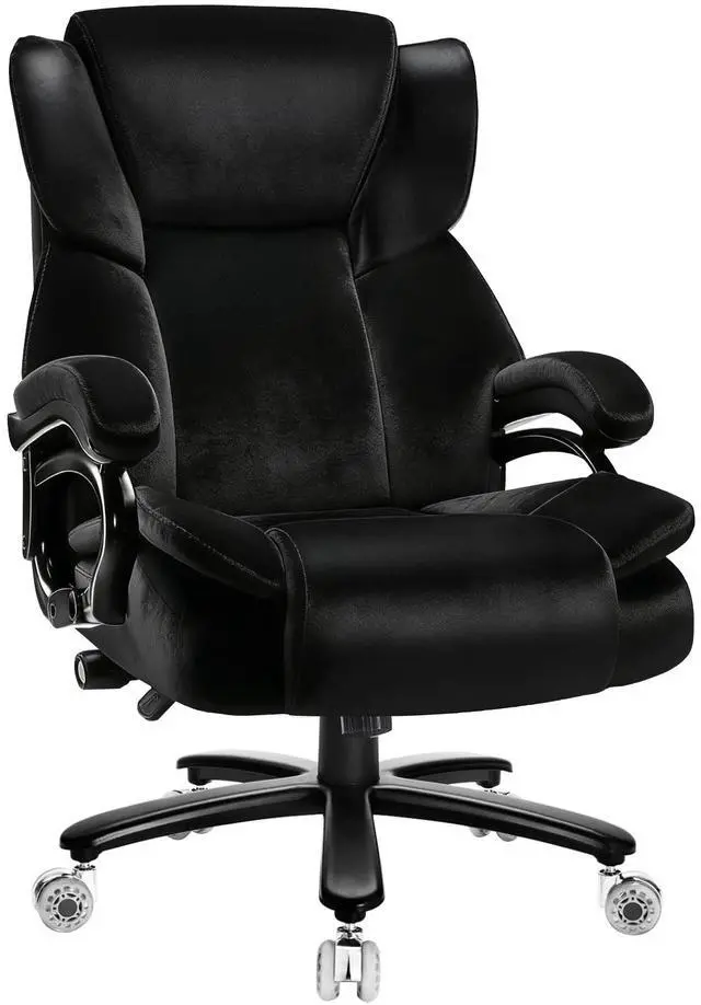 Main image of 500lbs Fabric Big and Tall Office Chair,500lbs Heavy Duty Office Chair for Heavy People, High Back Executive Computer Chair with Adjustable Lumbar Support, Dual Rubber Wheel