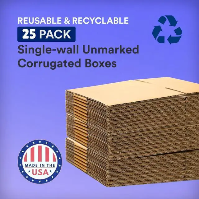 Alt view image 5 of 5 - 10"L x 10"W x 10"H (25-Pack) Small Shipping Boxes | Kraft Corrugated Cardboard Boxes for Packing, Moving and Storage, Multi-Purpose