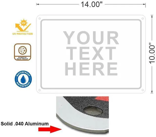 Alt view image 5 of 7 - Custom Signs Outdoor Metal for Home Office Business, Personalized, Door, Delivery, Man Cave, Shop, Garage. For Outside or Inside Use. Metal Signs Are UV Printed Solid Aluminum Border, 14x10 in