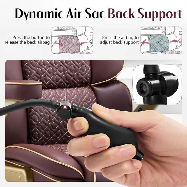 Alt view image 5 of 7 - Heavy Duty Executive Leather Chair, Big and Tall Office Chair 500lbs with 5D Flip-up Armrests, Comfortable Seat, Adjustable Lumbar, High Back, Large Computer Desk Chair for Home Office, Brown