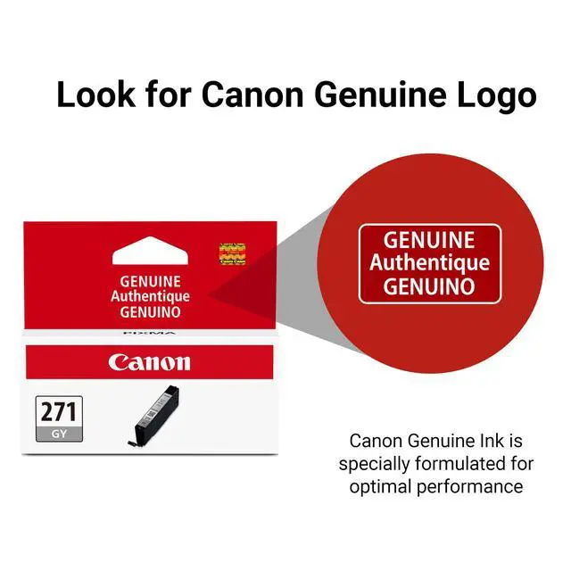 Alt view image 5 of 7 - CLI-271 Genuine Gray Ink Tank, Compatible with MG7720, TS8020, and TS9020 Printers