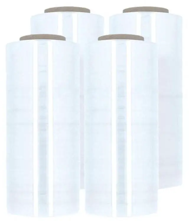 Main image of PSBM Stretch Wrap, 4 Rolls 16 Inch x 1500 Feet 47 Gauge Clear Plastic Wrap Industrial Strength Shrink Film for Moving, Packing & Shipping