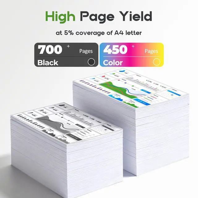 Alt view image 3 of 7 - 61XL 61 Ink Cartridges Combo Pack Compatible for HP Ink 61 Black and Color | Work for Envy 4500 5530 4502 OfficeJet 4630 2620 4635 DeskJet 2540 2050 Printer 2-Pack (Black Tri-Color)