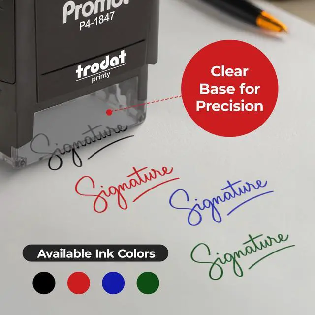 Alt view image 3 of 7 - Personalized Signature Stamp - Custom Self Inking Stamp (Medium) | Crisp & Consistent Impressions, Fast One-Hand Operation, Replaceable Ink Pad, Clean & Smudge-Resistant Results