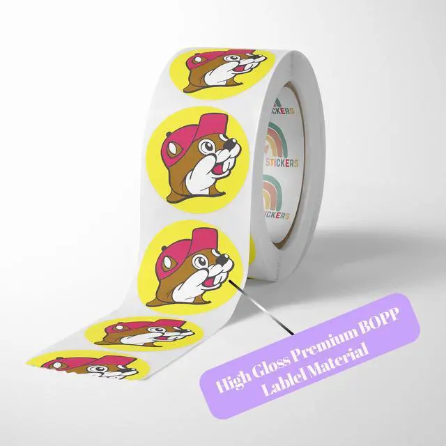 Alt view image 4 of 7 - 150 Circle/Square BOPP Roll Labels- Personalized Stickers for Business Logo, Party, Wedding Favor, Baby Shower-Any Design Text + Image, Matte/Gloss Finish (2.5 Inch Square)