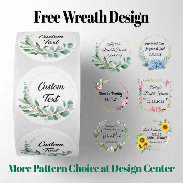 Alt view image 3 of 7 - 150 Circle/Square BOPP Roll Labels- Personalized Stickers for Business Logo, Party, Wedding Favor, Baby Shower-Any Design Text + Image, Matte/Gloss Finish (2.5 Inch Square)