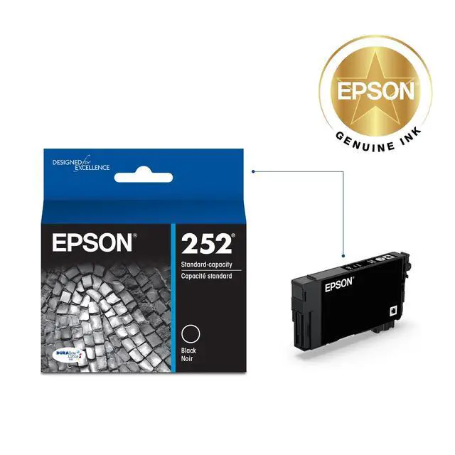 Alt view image 2 of 6 - 252 Genuine Black Ink Cartridge Standard Capacity T252120 | Works With WorkForce WF-3620 WF-3640 WF-7110 WF-7210 WF-7610 WF-7620 WF-7710 WF-7720 Printers