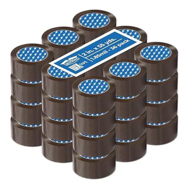 Alt view image 2 of 5 - 2" x 55 Yards Tan Packing Tape 36 Roll Carton Warehouse Grade Adhesive for Shipping, Moving & Packaging Standard Strength 1.85 Mil Box Sealing Tape