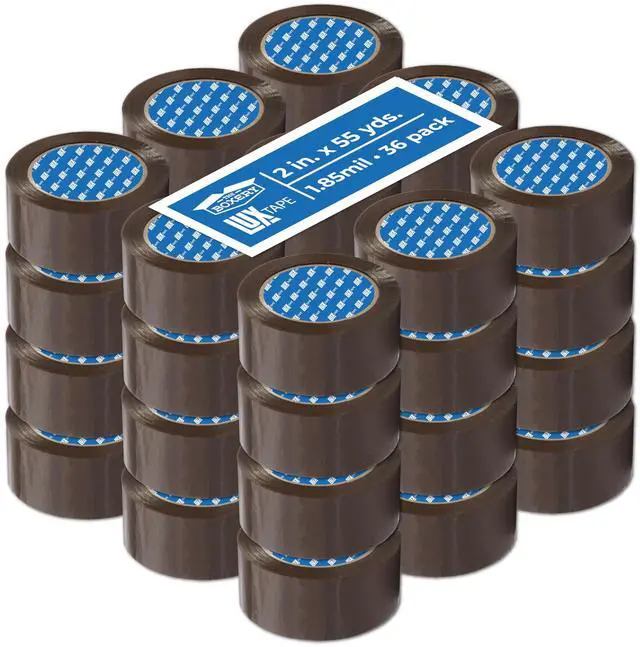 Main image of 2" x 55 Yards Tan Packing Tape 36 Roll Carton Warehouse Grade Adhesive for Shipping, Moving & Packaging Standard Strength 1.85 Mil Box Sealing Tape