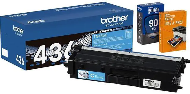 Main image of Genuine TN436C Super High Yield Cyan Toner Cartridge, Up to 6,500 Pages, Bundle with Deco Essentials Printer eBook for HL-L8360CDW, HL-L9310CDW, MFC-L8900CDW, MFC-L9570CDW