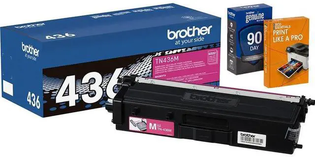 Main image of Genuine TN436M Super High Yield Magenta Toner Cartridge, Up to 6,500 Pages, Bundle with Deco Essentials Printer eBook for HL-L8360CDW, HL-L9310CDW, MFC-L8900CDW, MFC-L9570CDW
