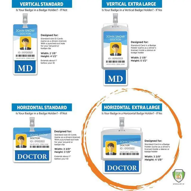 Alt view image 3 of 7 - Bulk 20 Pack - Oversized RN Badge Buddy - Horizontal Extra Large Badge Buddies for Registered Nurses - 3 3/8 X 4 1/8 Role Identification Badge Backer Card - USA Printed by (Red)
