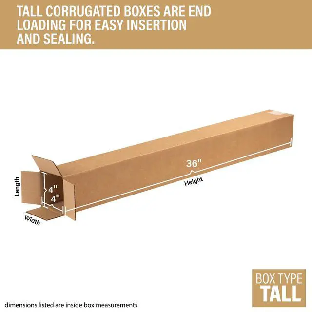 Alt view image 2 of 3 - Bundle Of 25 Basic Corrugated Shipping Boxes (4 x 4 x 36")