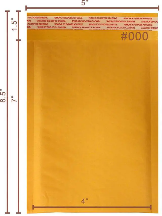 Alt view image 2 of 6 - Kraft Bubble Mailers 4x8 500 Pack Usable Space 4x7 KF#000-500 | Self Seal Adhesive Shipping Bags, Cushioning Padded Envelopes for Shipping, Mailing, Packaging