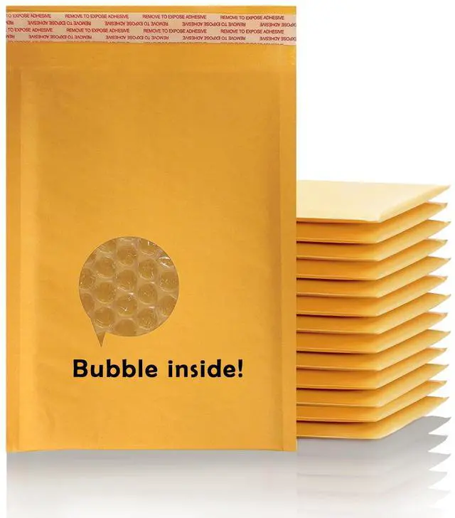 Alt view image 4 of 6 - Kraft Bubble Mailers 10.5x16 100 Pack Usable Space 10.5x15 KF#5-100 | Self Seal Adhesive Shipping Bags, Cushioning Padded Envelopes for Shipping, Mailing, Packaging