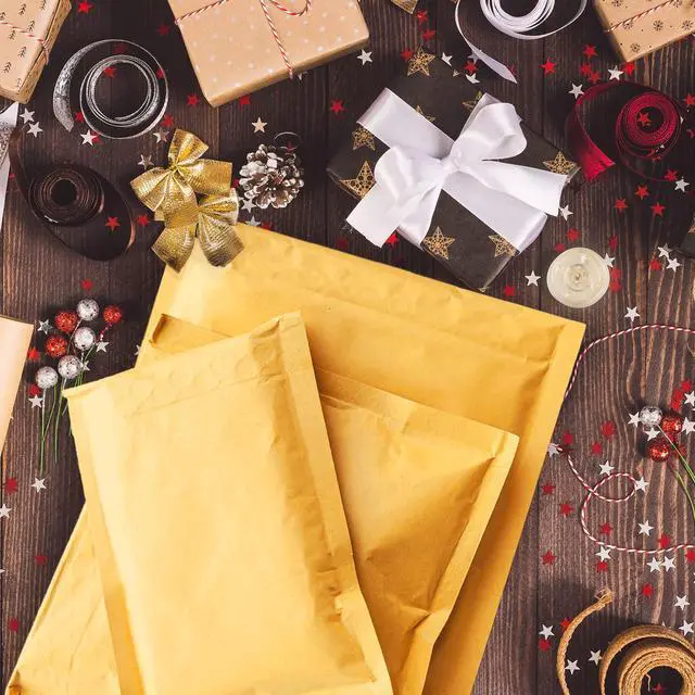 Alt view image 5 of 6 - Kraft Bubble Mailers 10.5x16 100 Pack Usable Space 10.5x15 KF#5-100 | Self Seal Adhesive Shipping Bags, Cushioning Padded Envelopes for Shipping, Mailing, Packaging