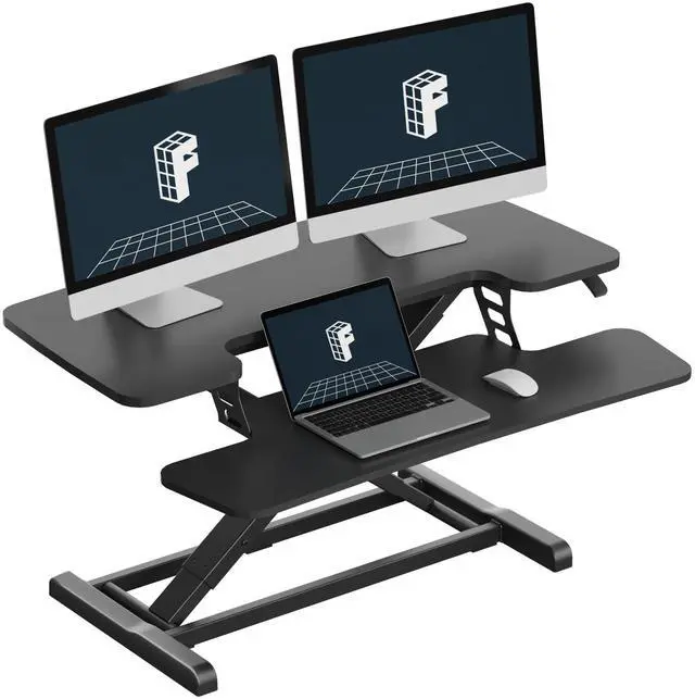 Main image of Standing Desk Converter 36" Desk Riser, Height Adjustable Desktop Riser Sit Stand Computer Workstation, Spacious Stand Up Desk Converter for Laptop Keyboard and Monitor Setup, Black