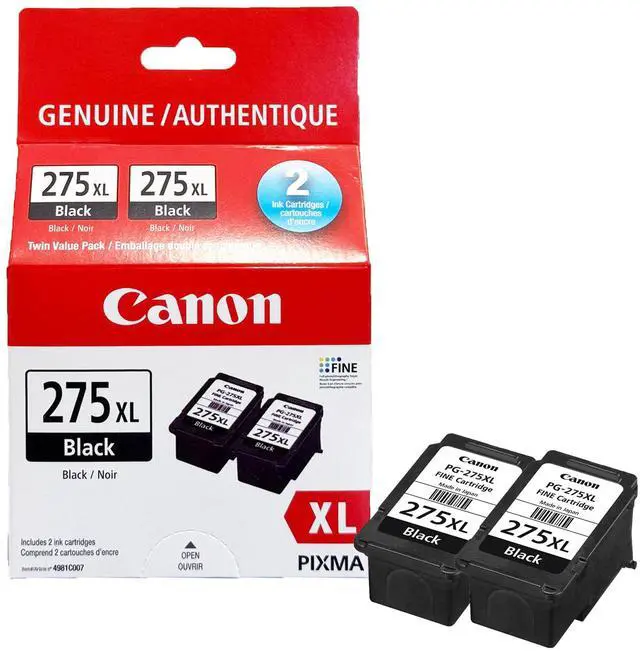 Main image of Genuine Ink Cartridges PG-275XL Black Twin Pack (2 Count), High-Yield Original Printer Ink, for PIXMA TR4720 / TS3720 / TS3520 Series Printers