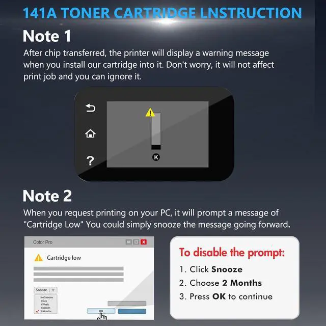 Alt view image 3 of 7 - 141A W1410A Black Toner Cartridges, with Chip | Replacement for HP 141A, Compatible with HP Laser Jet M110w MFP M139w MFP M140w Printer, 4Black