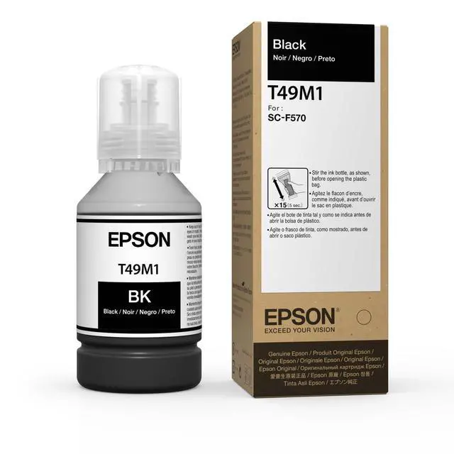 Alt view image 2 of 2 - Epson Genuine Dye-Sublimation Ink Refill Bottles for Epson Surecolor F570 and F170 Printers. 140m Capacity. T49M Ink (Black)