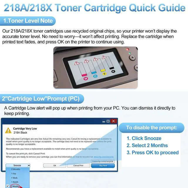 Alt view image 7 of 7 - 218A Toner Cartridges 4 Pack with Chip Replacement for HP 218A W2180A 218X W2180X for Color LaserJet Pro MFP 3301fdw 3301 3201dw 3301sdw 3301cdw Printer Ink (B/C/Y/M Color)
