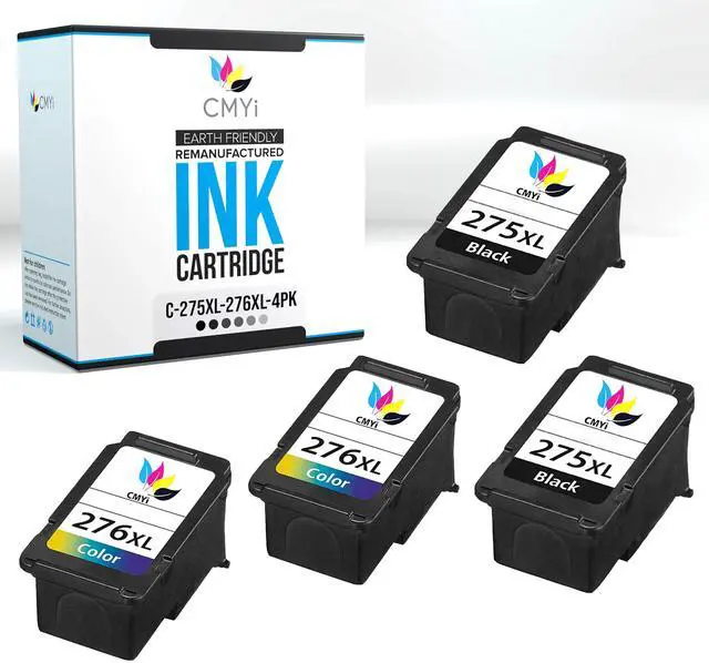 Main image of PG-275XL CL-276XL High Yield Replacement Ink Cartridges for Canon PIXMA TR4720, TR4722, TS3520 4-Pack Printers (2 Black, 2 Color)