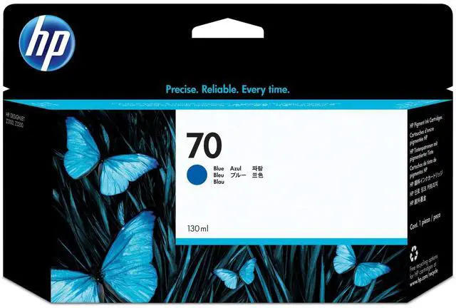 Main image of 70 Blue 130-ml Genuine Ink Cartridge (C9458A) for DesignJet Z3200 & Z3100 Large Format Printers