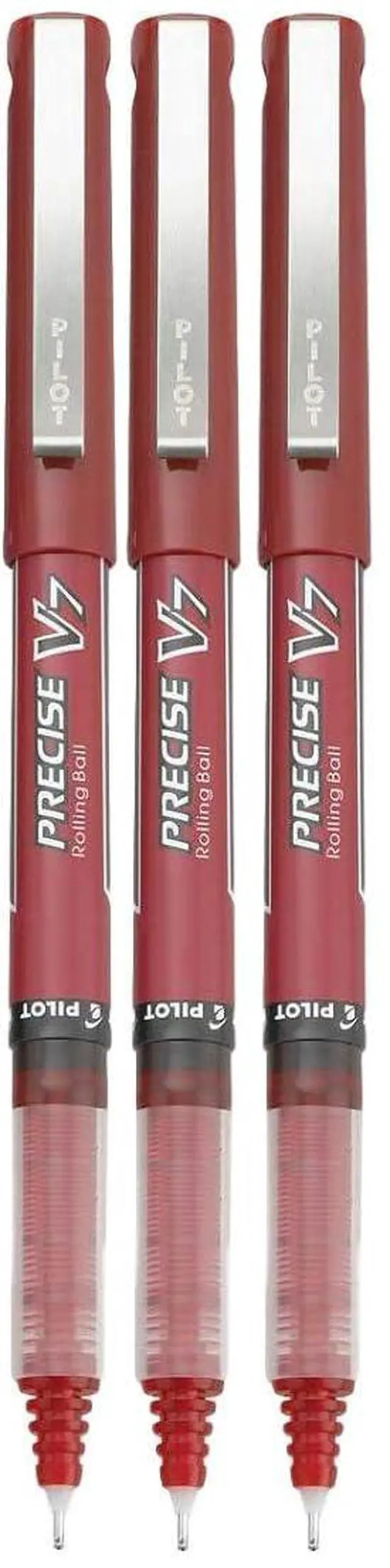 Main image of Precise V7 Stick Rolling Ball Pens, Fine Point (.7mm), Red Ink, 3-pk;