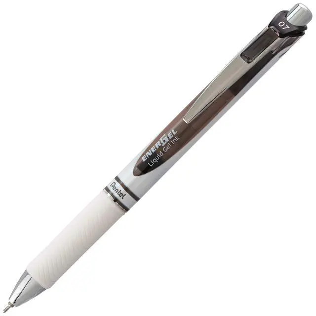 Alt view image 3 of 7 - EnerGel Pearl RTX Retractable Liquid Gel Pen, (0.7mm), Medium Line, Needle Tip, Black Ink, 12 pack (BLN77PW-A)