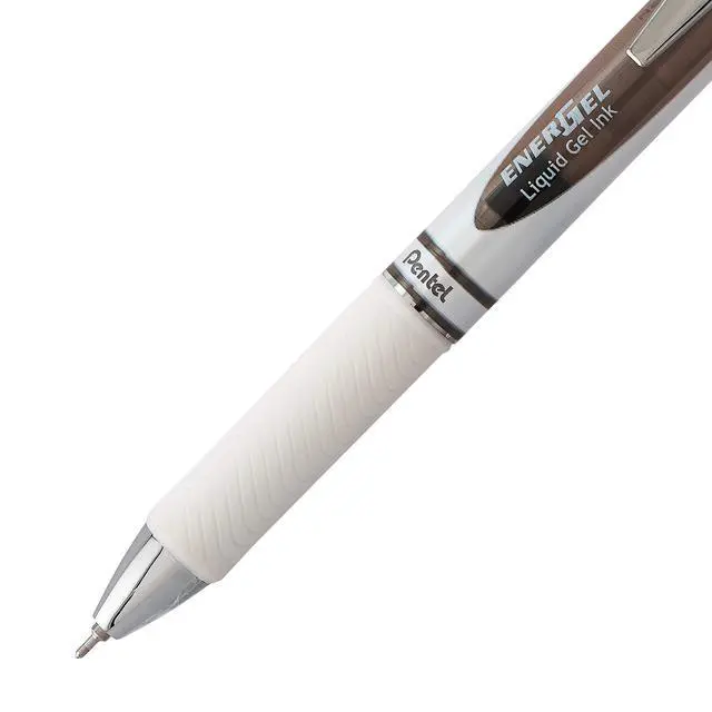 Alt view image 5 of 7 - EnerGel Pearl RTX Retractable Liquid Gel Pen, (0.7mm), Medium Line, Needle Tip, Black Ink, 12 pack (BLN77PW-A)