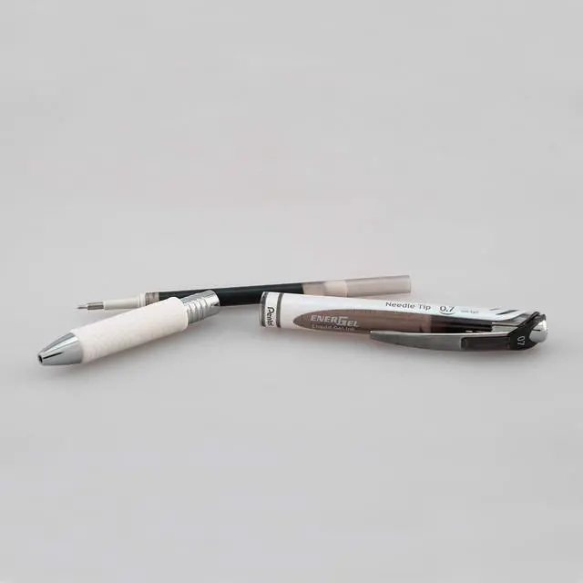 Alt view image 6 of 7 - EnerGel Pearl RTX Retractable Liquid Gel Pen, (0.7mm), Medium Line, Needle Tip, Black Ink, 12 pack (BLN77PW-A)