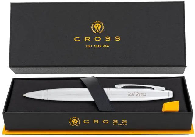 Main image of Cross Calais Personalized Twist Action Ballpoint Pen in Chrome Finish | Engraved Pen for Graduation, Promotion, Office Team, New Hire