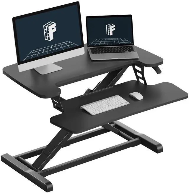 Main image of Standing Desk Converter 28" Desk Riser for Small Spaces, Compact Desktop Riser Sit Stand Computer Workstation, Stand Up Desk Converter for Laptop & Single Monitor, Black