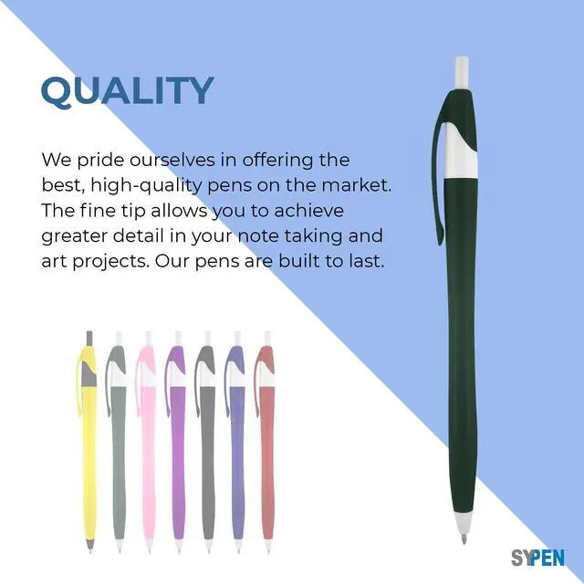 Alt view image 5 of 6 - Personalized Pens With your Custom Logo or Text-1000 Pack Bulk-for Businesses, Parties, and Events, Custom Printed Slim Ballpoint Click Pens, Assorted Barrel Color, Black Ink