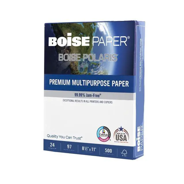 Alt view image 3 of 7 - Boise Paper Premium Multipurpose Copy Paper | 8.5" x 11" Letter | 97 Bright White, 24 lb. | 10 Ream Carton (5,000 Sheets)