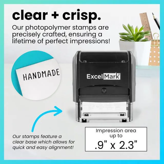 Alt view image 2 of 6 - Custom One Line Stamp - Name Stamps Self Inking Personalized (Large)