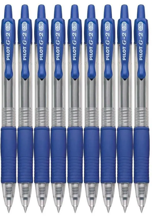 Main image of G2 Retractable Premium Gel Ink Roller Ball Pens Ultra Fine Point (.38mm) Blue Ink 9 pack; Refillable & Premium Comfort Grip