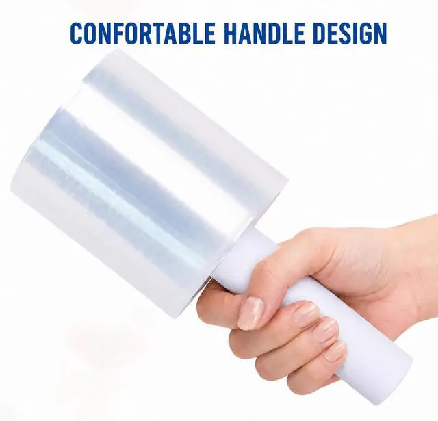 Alt view image 4 of 7 - 16 Rolls 5" x 1200ft MIni Roll Stretch Film with Handle, 80 Gauge Clear Moving & Packing Plastic Wrap for Boxes, Luggage, Bundling & Storage