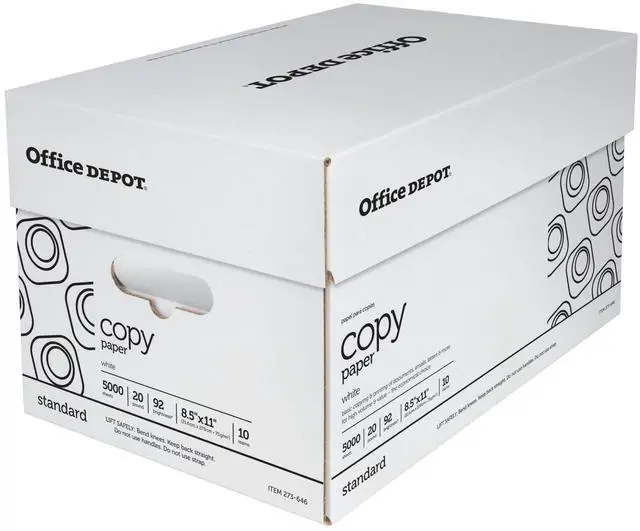 Main image of White Copy Paper, 8 1/2in. x 11in., 20 Lb, 500 Sheets Per Ream, Case Of 10 Reams, 40402786