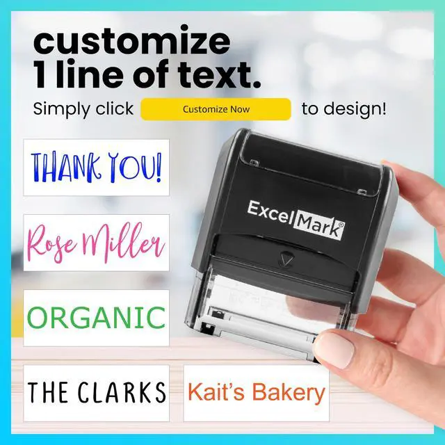 Alt view image 5 of 6 - Custom One Line Stamp - Name Stamps Self Inking Personalized (Large)